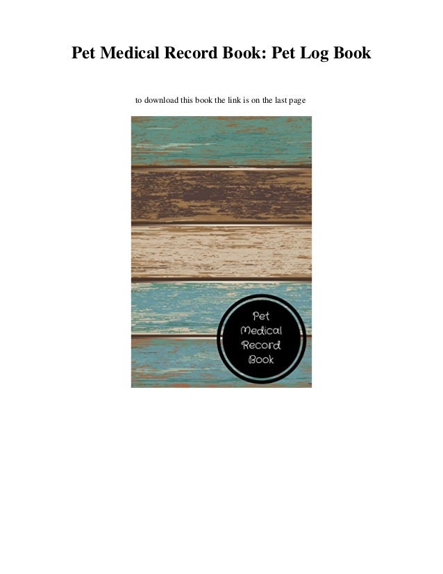 download pet medical record book pet log book