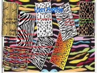 User Profile
Jodie was a very annoyed and frustrated
dog owner.
About Jodie:
• She works half time
• She’s aged 25
• Lives in Hampshire
• Gets annoyed because her dogs are
not trained
• Has to go for miles for the nearest pet
shop she knows of
• She has a tablet
“I wish I didn’t have to waste my
petrol going out for miles to get to
the nearest pet shop!”
 