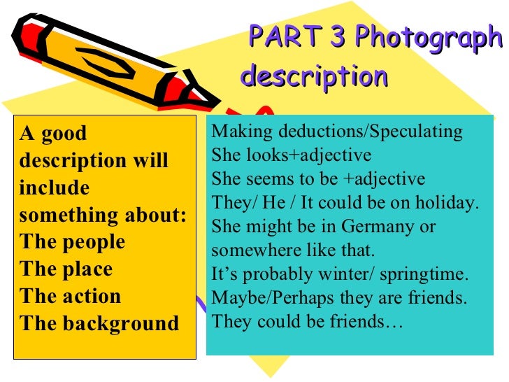 pet speaking guide adjective form of photograph