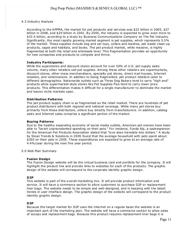 Pet supply business plan picture