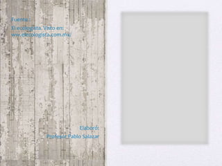 Fuente :
El ecologista. Visto en:
ww.elecologista.com.mx/
Elaboró:
Profesor Pablo Salazar