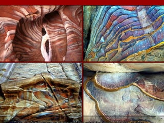 The geological composition of the sand here makes for natural "paintings" as these.  