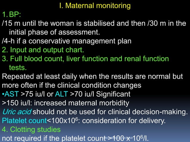 Protocol for MANAGEMENT OF SEVERE PRE-ECLAMPSIA/ ECLAMPSIA Green top ...