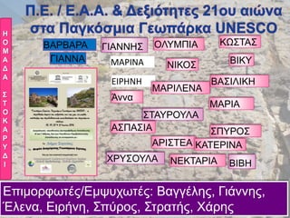 23
ΜΑΡΙΑ
ΣΤΑΥΡΟΥΛΑ
Άννα
ΝΙΚΟΣ
ΑΣΠΑΣΙΑ
ΑΡΙΣΤΕΑ ΚΑΤΕΡΙΝΑ
ΒΙΒΗ
ΚΩΣΤΑΣΟΛΥΜΠΙΑ
ΧΡΥΣΟΥΛΑ
ΕΙΡΗΝΗ
ΝΕΚΤΑΡΙΑ
ΒΙΚΥΜΑΡΙΝΑ
ΒΑΡΒΑΡΑ
ΓΙΑΝΝΑ
ΣΠΥΡΟΣ
ΜΑΡΙΛΕΝΑ
ΒΑΣΙΛΙΚΗ
ΓΙΑΝΝΗΣ
Επιμορφωτές/Εμψυχωτές: Βαγγέλης, Γιάννης,
Έλενα, Ειρήνη, Σπύρος, Στρατής, Χάρης
Η
Ο
Μ
Α
Δ
Α
Σ
Τ
Ο
Κ
Α
Ρ
Υ
Δ
Ι
 