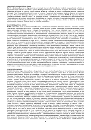 ENGENHEIRO(A) DE PRODUÇÃO JÚNIOR
BLOCO 1: Gestão de Desempenho Organizacional. Administração Financeira. Gestão de Custos. Gestão de estoques. Gestão da Cadeia de
Suprimentos. Projeto e Análise de Sistemas Logísticos. Modelagem e Simulação. Gerenciamento de Projetos. Probabilidade e Estatística.
Planejamento e Controle da Produção. Gestão Ambiental. BLOCO 2: Engenharia de Métodos. Contabilidade Gerencial. Transporte e
Distribuição Física. Responsabilidade Social. Previsão de Demanda. Planejamento das Instalações. Gestão de Sistemas de Produção e
Operações. Planejamento Estratégico. Planejamento e Controle da Qualidade. Gestão Econômica. BLOCO 3: Ergonomia. Projeto e
Organização do trabalho. Projeto de Fábrica e de Instalações Industriais: Layout/arranjo físico. Planejamento de Capacidade Processos
Produtivos Discretos e Contínuos: procedimentos. Confiabilidade de Processos e Produtos. Programação Matemática. Engenharia do
Produto. Gestão da Manutenção. Gestão da Tecnologia e Inovação. Processos Decisórios. Gestão de Sistemas da Qualidade.
Desenvolvimento Sustentável. Gestão de Riscos em Análise de Investimentos.

ENGENHEIRO(A) NAVAL JÚNIOR
BLOCO 1: Arquitetura Naval: Equilíbrio de corpos flutuantes. Características hidrostáticas. Dimensões principais e coeficientes de forma.
Linha de carga e tonelagem de arqueação. Estabilidade estática de corpos flutuantes. Estabilidade transversal a pequenos e grandes
ângulos de inclinação. Solicitações externas à inclinação. Avaria e subdivisão. Pesos e centros. Estabilidade intacta e em avaria. Teste de
inclinação. Hidrodinâmica: Estática dos fluidos. Cinemática dos fluidos. Escoamento sem viscosidade incompressível e unidirecional.
Escoamento sem viscosidade e incompressível no plano tridimensional. Análise dimensional e semelhança. Modelo em escala reduzida.
Escoamento viscoso incompressível. Teoria da camada limite. Escoamento com superfície livre. Teoria do perfil. Teoria de asa. Resistência
ao avanço, coeficientes propulsivos, natureza e determinação da resistência. Equações gerais do corpo rígido (movimento). Mar regular e
irregular. Teoria espectral. Comportamento em ondas de navios e sistemas oceânicos. Teoria probabilística do comportamento em mar
irregular. Critérios para comportamento em ondas. BLOCO 2: Resistência Estrutural: Geometria e função dos elementos estruturais básicos.
Ações internas em componentes estruturais. Conceito de tensão. Isostática e diagramas de esforços em vigas. Hiperestática (método dos
deslocamentos). Solicitação e estados de tensão. Representação tensorial. Invariantes, estado hidrostático, tensões principais. Lei de Hooke
generalizada. Tensor das deformações. Deformação de cisalhamento. Campos de deslocamentos, deformações e tensões. Torção de tubos.
Flexão de vigas. Tensões de cisalhamento em vigas.Momentos de inércia e módulos de seção de vigas. Cálculo de cargas em estruturas
flutuantes. Propriedades de materiais estruturais. Resistência primária de estruturas oceânicas. Dimensionamento da seção mestra e
concepção estrutural, seções típicas. Critérios de resistência. Flambagem de vigas e placas. Mecânica estrutural de navios e plataformas
oceânicas. Vibração de estruturas. Sistemas estruturais em vários graus de liberdade. BLOCO 3: Máquinas Marítimas, Equipamentos e
Instalações Auxiliares do Navio: Instalações propulsoras de navio. Motores de combustão interna. Sistemas de óleo combustível, óleo
lubrificante, e de resfriamento. Caldeiras. Turbinas. Balanço térmico. Balanço elétrico. Sistemas de ventilação. Sistemas de vapor. Sistemas
de geração e distribuição de energia elétrica. Sistemas de ar comprimido. Equipamentos de convés: amarração e fundeio, movimentação de
cargas. Sistemas de convés e casa de bombas: sistema de carga e lastro, sistema de combate a incêndio. Equipamentos e sistemas de
segurança e salvatagem. Construção Naval e Projeto do Navio: . Cronograma de atividades e Método do caminho crítico.. Teorias do projeto
do navio. Metodologias de projeto, espiral de projeto. Requisitos de projeto das Sociedades Classificadoras. Características essenciais do
processo de projeto: projeto preliminar, projeto básico e projeto de detalhamento. . Arranjo geral, Arranjo de Praça de Máquinas, de conveses
e acomodações. Arranjo estrutural do casco. Peso estrutural e determinação do peso leve.

ESTATÍSTICO(A) JÚNIOR
BLOCO1: Matemática. Lógica. Números Reais e Desigualdades. Geometria Analítica. Funções Reais de Variável Real. Limites. Seqüências.
Continuidade. Derivadas. Comportamento das Funções. Integrais. Integrais Impróprias, Funções Reais de Várias Variáveis. Funções
Vetoriais de Várias Variáveis. Mudança de Coordenadas, Coordenadas Esféricas e Cilíndricas, Jacobiano. Aproximação de Funções por
Polinômios. Fórmulas de Taylor. Séries Numéricas. Critérios de Convergência e Divergência para Séries de Termos Positivos. Séries
Absolutamente Convergentes. Séries de Potências. Funções com Valores Vetoriais. Máximos e Mínimos. Multiplicadores de Lagrange.
Equações Lineares e Matrizes. Determinantes. Vetores R2, R3, Vetores no Rn. Espaços Vetoriais Reais. Transformações Lineares.
Autovalores e Autovetores. Produto Interno. Teorema Espectral para Matrizes Simétricas. Estatística Descritiva. Tipos de Variáveis e Níveis
de Mensuração. Medidas de tendência central e de variabilidade. Pesquisa por Amostragem. Experimentos e Estudos Observacionais.
Apresentação e Exploração do Conjunto de Dados. Análise Bidimensional. Números Índices. Séries de tempo. Tabelas de Contingência e
Associação entre Variáveis Qualitativas. Probabilidades. Modelos Determinísticos e Não-Determinísticos. Espaços Amostrais Finitos.
Probabilidade Condicionada e Independência. Distribuições Unidimensionais. Funções de Densidade de Probabilidade. Variáveis Aleatórias
discretas e contínuas. Função de uma Variável Aleatória. Momentos. Principais Distribuições discretas e contínuas. Variável Aleatória
Multidimensional. Estatísticas de Ordem. Esperança de uma Variável Aleatória Multidimensional. Função Geratriz de Momentos de uma
Variável Aleatória. Distribuição Normal Bivariada. Convergência de Variáveis Aleatórias. Desigualdades Estatísticas. Leis dos Grandes
Números. Teoremas Limites. BLOCO 2: Inferência Estatística. População, Amostra e Distribuições Amostrais. Estimação Pontual:
Propriedades de Estimadores. Métodos de Estimação; Intervalos de Confiança. Testes de Hipóteses. Regressão Linear. Regressão Linear
com uma Variável Independente. Inferência em Regressão. Análise dos Resíduos. Multicolinearidade. Abordagem Matricial do Modelo de
Regressão Linear Simples. Regressão Múltipla. Regressão Polinomial. Variáveis Indicadoras. Seleção de Variáveis. Processos Estocásticos.
Classificação dos Processos Estocásticos. Distribuições Compostas. Eventos Recorrentes. Modelos de Passeio Aleatório. Ruína do Jogador.
Cadeias de Markov. Processos Estocásticos Markovianos. Processo de Poisson. Processos Estocásticos de Segunda Ordem. 7.
Amostragem. Amostragem Aleatória Simples. Tamanho da Amostra. Amostragem Sistemática. Amostragem Estratificada. Amostragem por
Conglomerados. Dupla Amostragem. Erros Alheios à Amostragem. BLOCO 3: Métodos Não-Paramétricos. Testes Baseados na Distribuição
Binomial. Teste do Sinal. Teste da Mediana. Teste de Mac Nemar. Teste de Cox e Stuart. Medidas de Correlação por Postos. Testes de
Aleatoriedade. Testes de Comparação de Vários Tratamentos. Teste de Aderência de Kolmogorov-Smirnov. Distribuição Multinomial e os
Testes Quiquadrado de Aderência, Independência e Homogeneidade Modelo Linear Normal. Análise da Variância e Análise de Covariância.
Estimação por Máxima Verossimilhança. Estatística de Wald e a Estatística Deviance. Seleção e Estimação de Modelos. Modelos para
Dados Binários e Regressão Logística. Análise de Dados Categóricos e Modelos log-lineares. Análise de Séries Temporais. Modelos para
Séries Localmente Constantes. Modelos para Séries Temporais com Tendência Linear. Modelos para Séries Sazonais. Suavização
Exponencial Geral. Mínimos Quadrados Generalizados. Análise dos Erros de Previsão. Modelos ARIMA. Modelos SARIMA. Modelos de

                                                                     39 
 