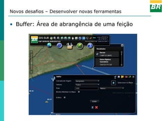 Novos desafios – Desenvolver novas ferramentas

• Buffer: Área de abrangência de uma feição
 