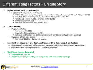Corporate tax rate of 30%Source: ANH (AgenciaNacional de Hidrocarburos)