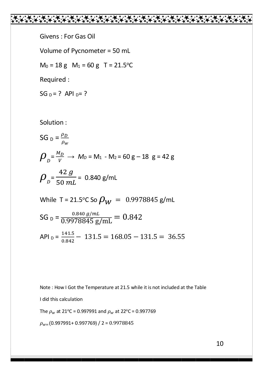 Petroleum Properties Density and relative density
