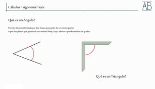 © 2006 Weatherford. All rights reserved.
Cálculos Trigonométricos
Qué es un Angulo?
Porción de plano limitada por dos líneas que parten deun mismo punto
o por dos planos que parten de una misma línea ycuya aberturapuede medirse en grados
Qué es un Triangulo?
 