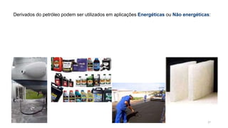 Derivados do petróleo podem ser utilizados em aplicações Energéticas ou Não energéticas:
2715:31
 