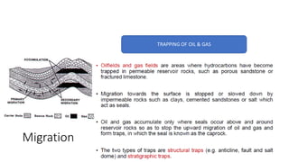 Migration
TRAPPING OF OIL & GAS
 