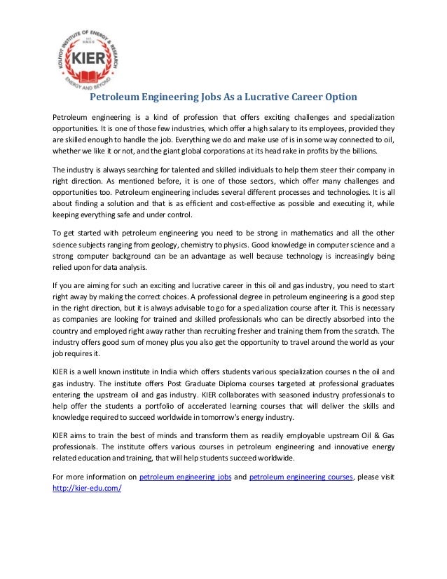 Petroleum engineeringjobsasalucrativecareeroption