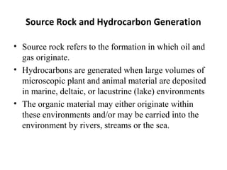 Hydrocarbon Source Rocks Petroleum l2 | PPT