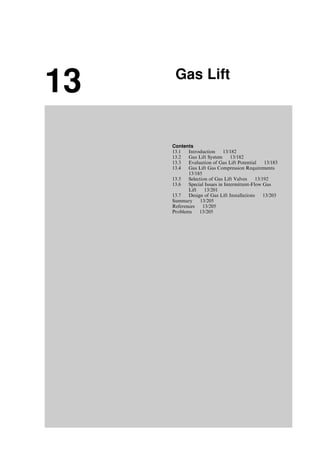 1. From the maximum anticipated fluid production
(based on IPR) and estimated volumetric efficiency,
calculate required pump displacement.
2. Based on well depth and pump displacement, determine
API rating and stroke length of the pumping unit to be
used.ThiscanbedoneusingeitherFig.12.8orTable12.4.
3. Select tubing size, plunger size, rod sizes, and pumping
speed from Table 12.4.
4. Calculate the fractional length of each section of the
rod string.
5. Calculate the length of each section of the rod string to
the nearest 25 ft.
6. Calculate the acceleration factor.
7. Determine the effective plunger stroke length.
8. Using the estimated volumetric efficiency, determine
the probable production rate and check it against the
desired production rate.
9. Calculate the dead weight of the rod string.
10. Calculate the fluid load.
11. Determine peak polished rod load and check it against
the maximum beam load for the unit selected.
12. Calculate the maximum stress at the top of each rod
size and check it against the maximum permissible
working stress for the rods to be used.
13. Calculate the ideal counterbalance effect and check it
againstthecounterbalanceavailablefortheunitselected.
14. From the manufacturer’s literature, determine the
position of the counterweight to obtain the ideal coun-
terbalance effect.
15. On the assumption that the unit will be no more than
5% out of counterbalance, calculate the peak torque
on the gear reducer and check it against the API rating
of the unit selected.
16. Calculate hydraulic horsepower, friction horsepower,
and brake horsepower of the prime mover. Select the
prime mover.
17. From the manufacturer’s literature, obtain the gear
reduction ratio and unit sheave size for the unit
selected, and the speed of the prime mover. From
this, determine the engine sheave size to obtain the
desired pumping speed.
Example Problem 12.3 A well is to be put on a sucker
rod pump. The proposed pump setting depth is 3,500 ft.
The anticipated production rate is 600 bbl/day oil of 0.8
specific gravity against wellhead pressure 100 psig. It is
assumed that the working liquid level is low, and a
sucker rod string having a working stress of 30,000 psi is
Table 12.3 Solution Given by SuckerRodPumpingFlowratePower.xls
SuckerRodPumpingFlowRatePower.xls
Description: This spreadsheet calculates expected deliverability and required prime mover power for a given sucker rod
pumping system.
Instruction: (1) Update parameter values in the Input section; and (2) view result in the Solution section.
Input data
Pump setting depth (D): 4,000 ft
Depth to the liquid level in annulus (H): 4,000 ft
Flowing tubing head pressure (ptf ): 100 ft
Tubing outer diameter (dto): 3.5 in.
Tubing inner diameter (dti): 2.995 in.
Tubing anchor (1 ¼ yes; 0 ¼ no): 0
Plunger diameter (dp): 2.5 in.
Rod section 1, diameter (dr1): 1 in.
Length (L1): 0 ft
Rod section 2, diameter (dr2): 0.875 in.
Length (L2): 0 ft
Rod section 3, diameter (dr3): 0.75 in.
Length (L3): 4,000 ft
Rod section 4, diameter (dr4): 0.5 in.
Length (L4): 0 ft
Type of pumping unit (1 ¼ conventional; 1 ¼ Mark II or Air-balanced): 1
Polished rod stroke length (S) 86 in.
Pumping speed (N) 22 spm
Crank to pitman ratio (c/h): 0.33 8
Oil gravity (API): 25 8API
Fluid formation volume factor (Bo): 1.2 rb/stb
Pump volumetric efficiency (Ev): 0.8
Safety factor to prime mover power (Fs): 1.35
Solution
At ¼
pd2
t
4 ¼ 2.58 in:2
Ap ¼
pd2
p
4 ¼ 4.91 in:2
Ar ¼
pd2
r
4 ¼ 0.44 in.
Wf ¼ Sf (62:4)
DAp
144 ¼ 7,693 lb
Wr ¼ gsDAr
144 ¼ 6,013 lb
M ¼ 1  c
h ¼ 1.33
Sp ¼ S  12D
E Wf
1
Ar
þ 1
At
 
 SN2
M
70471:2
Wr
Ar
h i
¼ 70 in.
q ¼ 0:1484
ApNSpEv
Bo
¼ 753 sbt/day
LN ¼ H þ
ptf
0:433gl
¼ 4,255 ft
Ph ¼ 7:36  106
qglLN ¼ 25.58 hp
Pf ¼ 6:31  107
WrSN ¼ 7.2 hp
Ppm ¼ Fs(Ph þ Pf ) ¼ 44.2 hp
Guo, Boyun / Computer Assited Petroleum Production Engg 0750682701_chap12 Final Proof page 173 4.1.2007 2:43pm Compositor Name: SJoearun
SUCKER ROD PUMPING 12/173
 