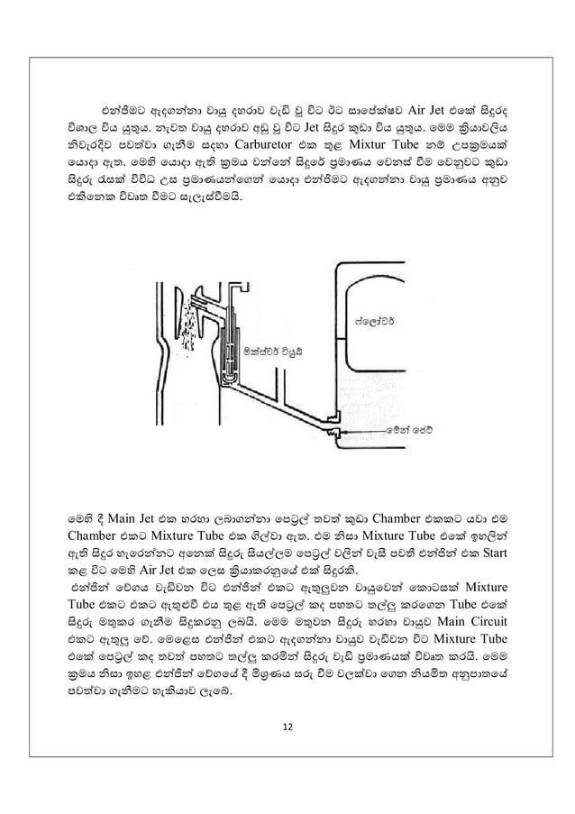 automobile Petrol fuel system how it works sinhala