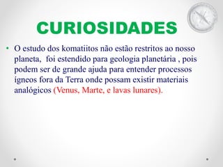 Greenstone belts e komatiitos