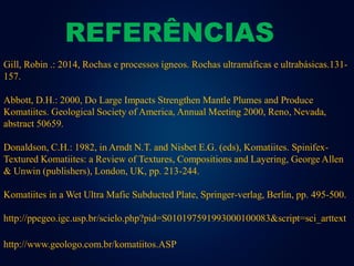 Greenstone belts e komatiitos