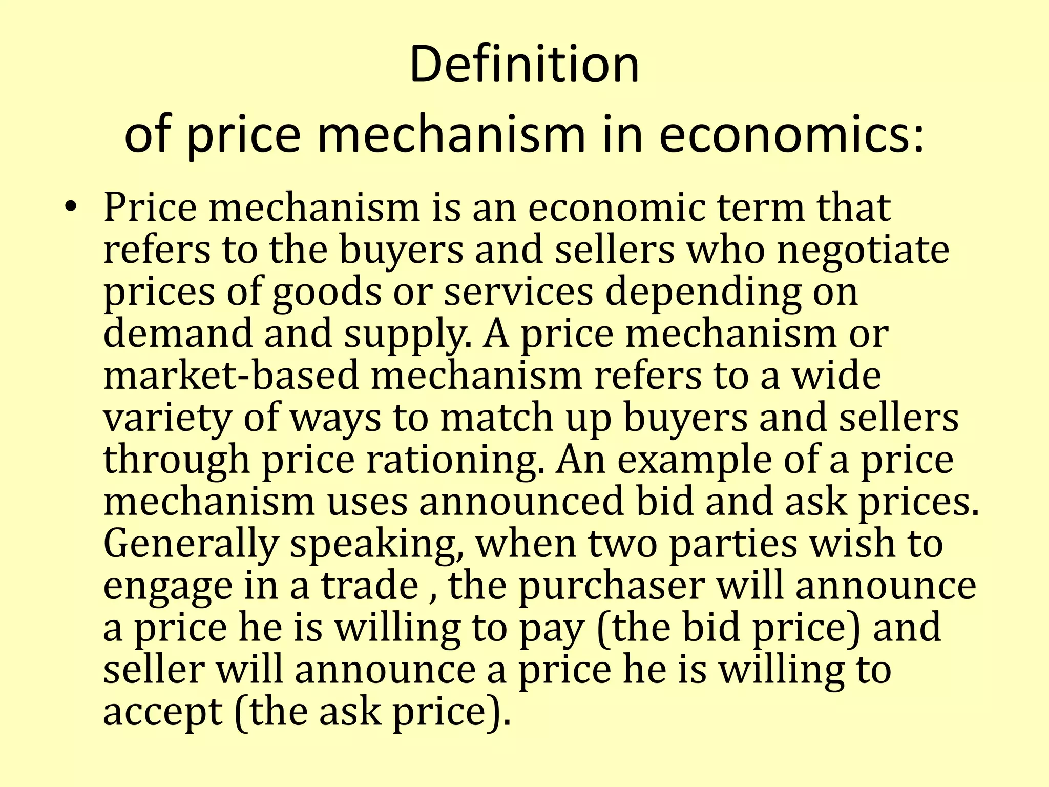 define price mechanism