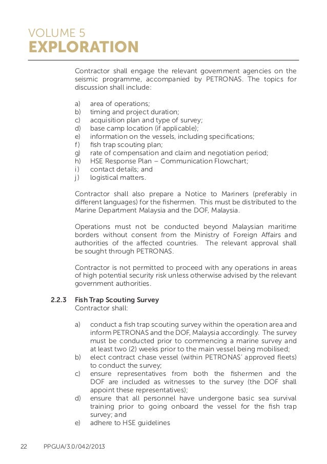 Petronas exploration guidelines