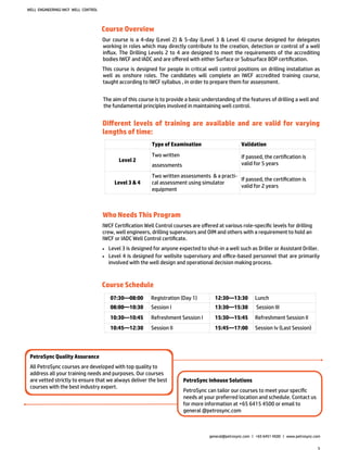 PetroSync - IWCF Certification Drilling Well Control Level 2 | PDF