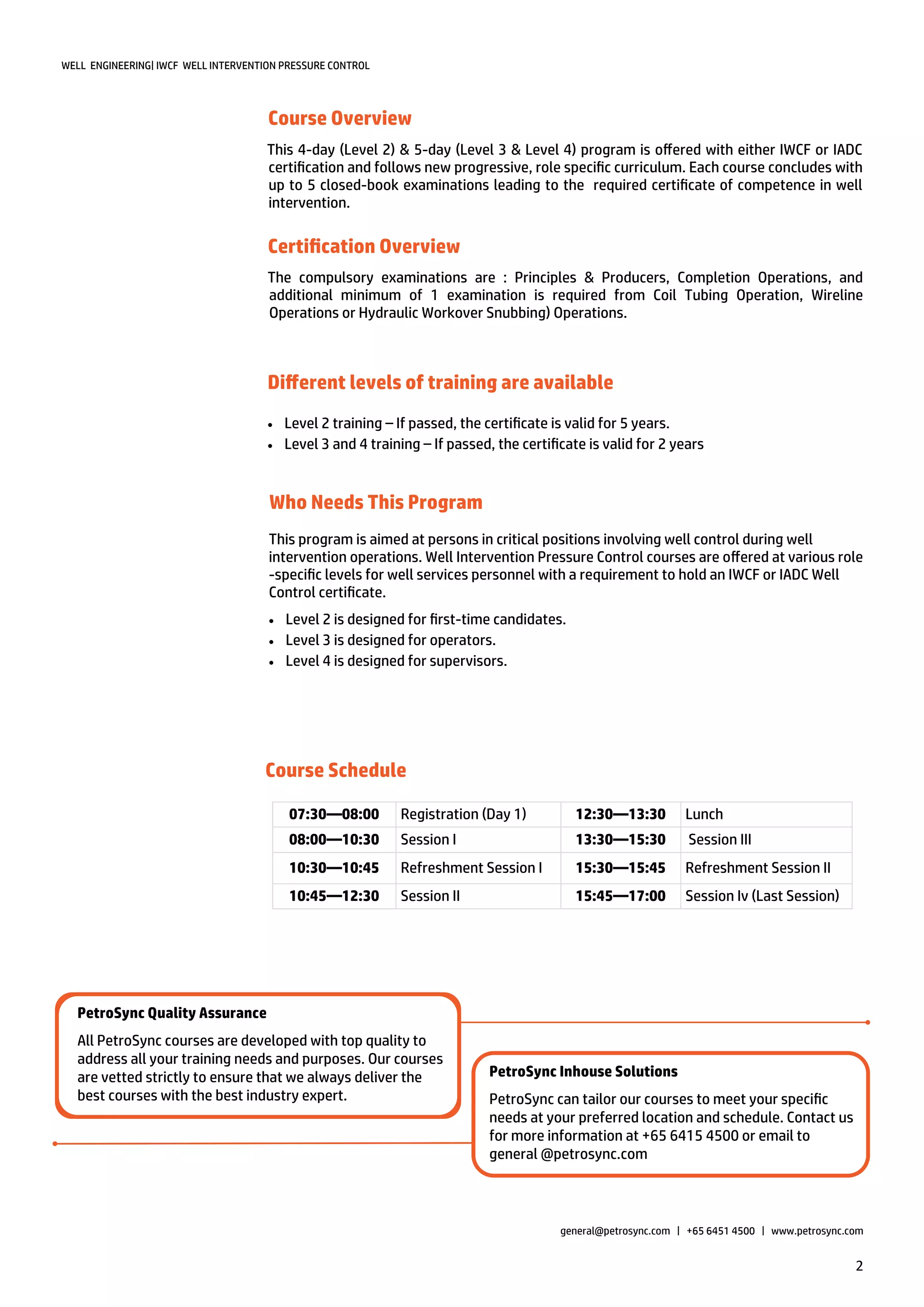 PetroSync - IWCF Well Intervention Pressure Control Level 2 | PDF