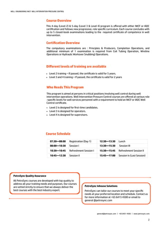 PetroSync - IWCF Well Intervention Pressure Control Level 2 | PDF
