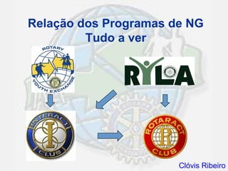 Relação dos Programas de NG
         Tudo a ver




                       Clóvis Ribeiro
 