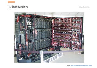 MSA-SummitTurings Machine
Image:	https://en.wikipedia.org/wiki/Alan_Turing
 