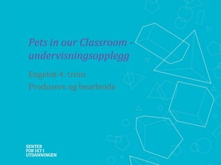 Pets in our Classroom undervisningsopplegg
Engelsk 4. trinn
Produsere og bearbeide

 