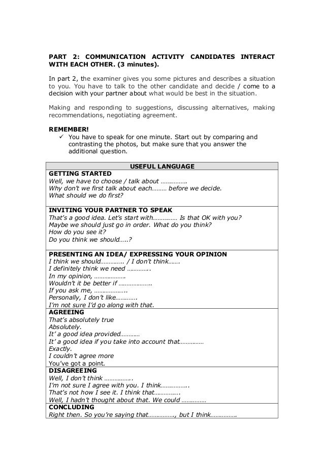 Pet speaking question