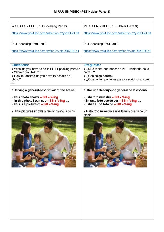 Fotos Para Describir En Ingles B1 Pdf