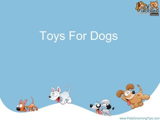 Toys For Dogs
www.PetsGroomingTips.com
 