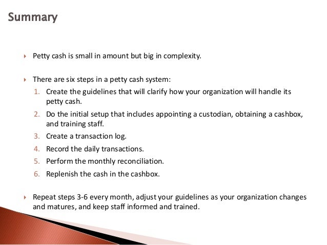 petty cash management introduction to petty cash petty cash transaction log