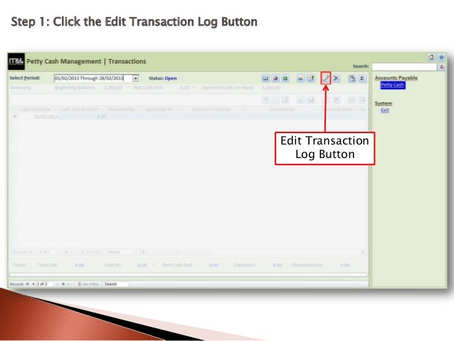 petty cash management how to manage logs and transactions petty cash transaction log