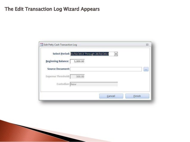 petty cash management how to manage logs and transactions petty cash transaction log