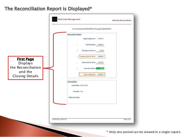 petty cash management the guide to viewing and understanding reports