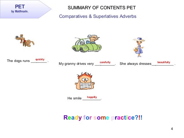 PET Unit 20 Summary of Contents PET