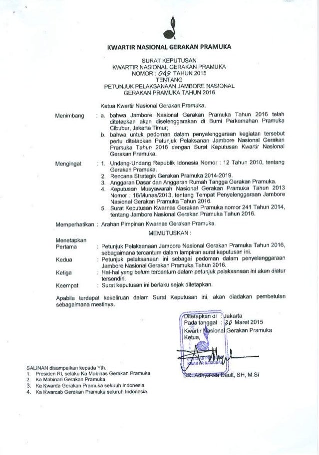 Contoh Surat Mandat Pramuka Garuda Doylc Asia