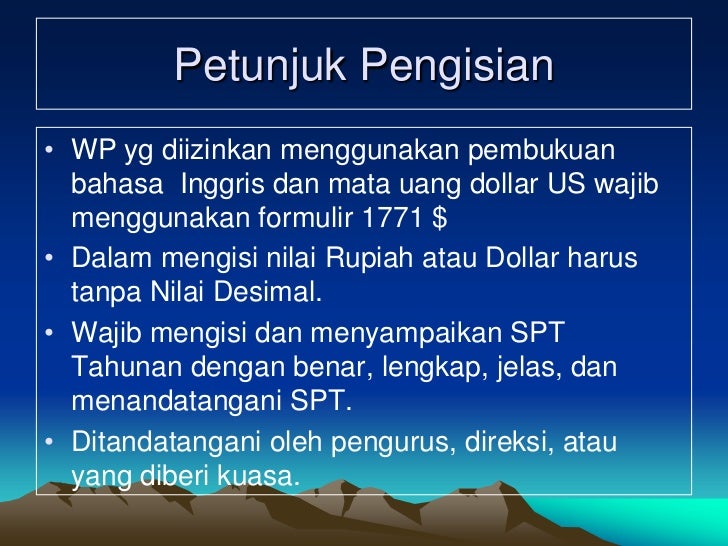 Petunjuk isi pph badan 2009