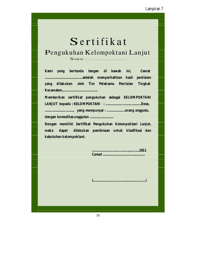 Petunjuk Pelaksanaan Penilaian Kemampuan Kelompok Tani