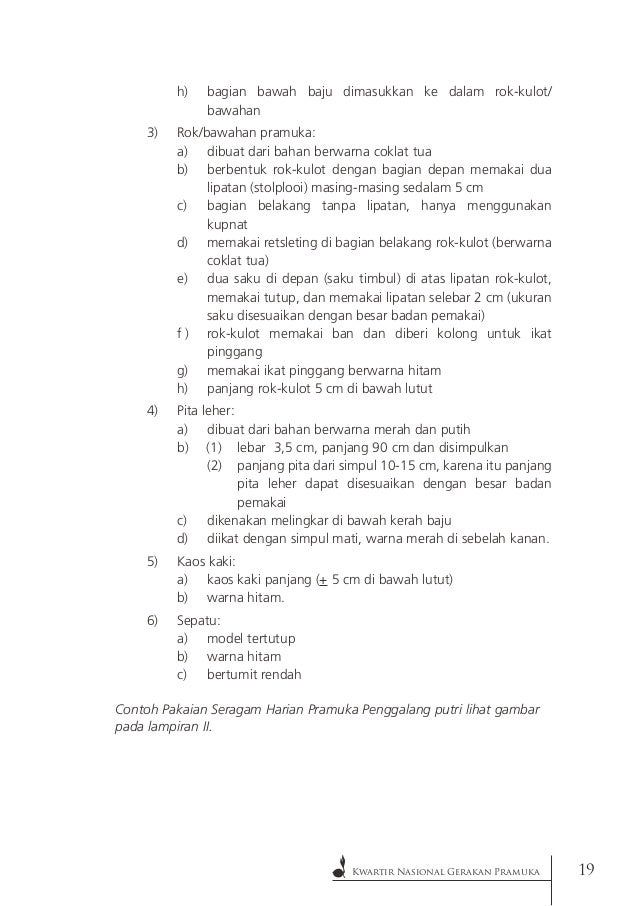 Petunjuk penyelenggaraan pakaian seragam anggota gerakan 