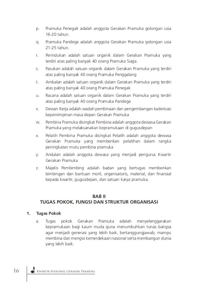 Petunjuk Penyelenggaraan Pokok Pokok Organisasi Gerakan Pramuka