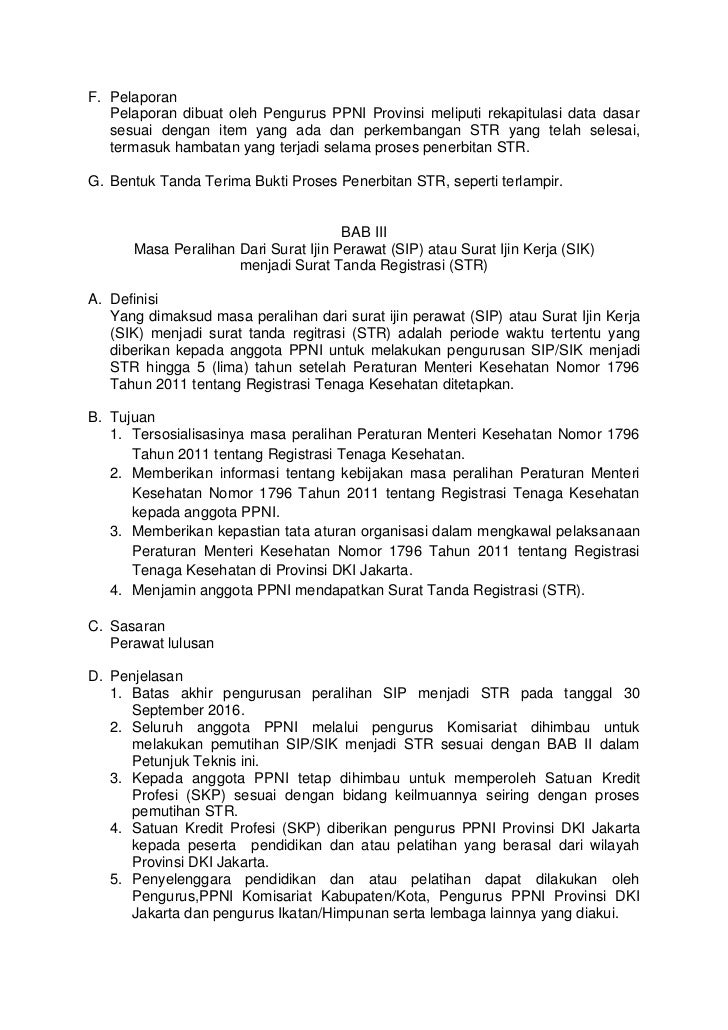 Petunjuk Teknis Pelaksanaan Permenkes RI Nomor 1796 Tahun