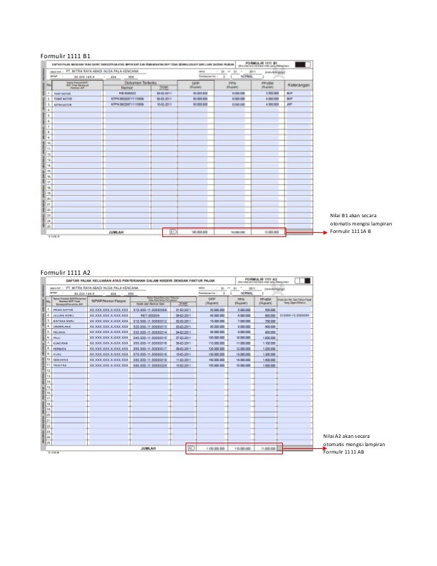 petunjuk teknis pengisian form spt ppn 1111 form 1111