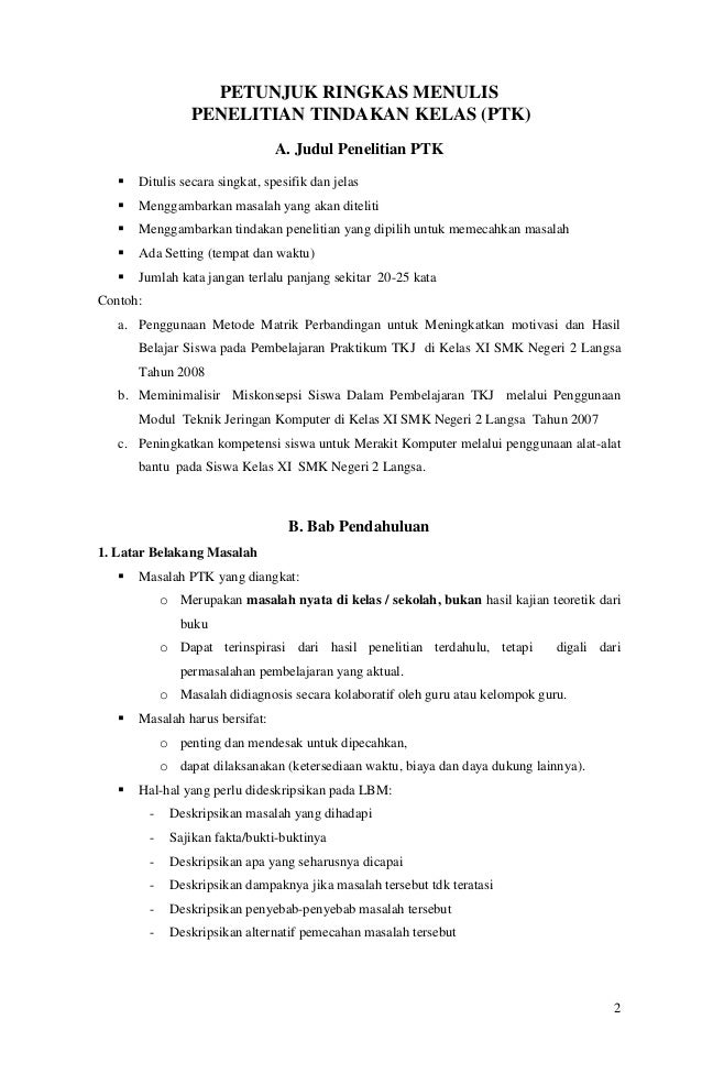 Petunjuk tulis ptk