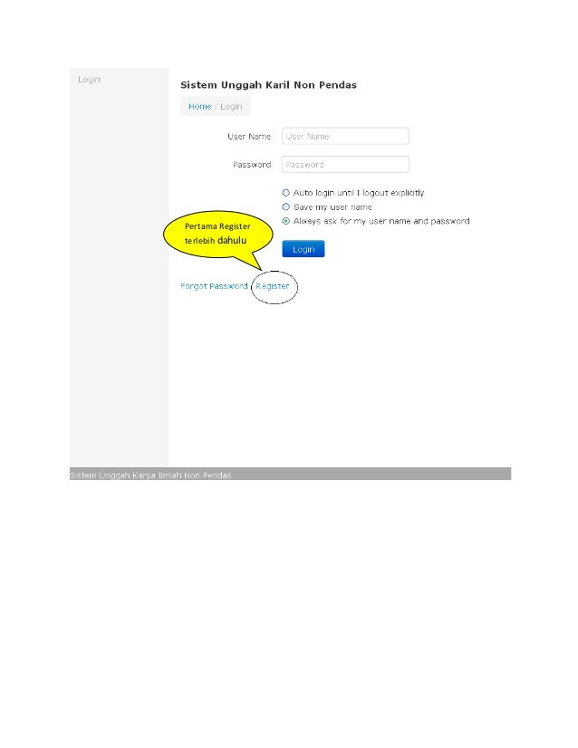 Petunjuk unggah karil