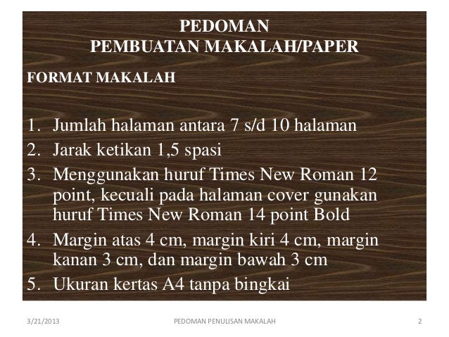 Petunujk Penulisan Makalah