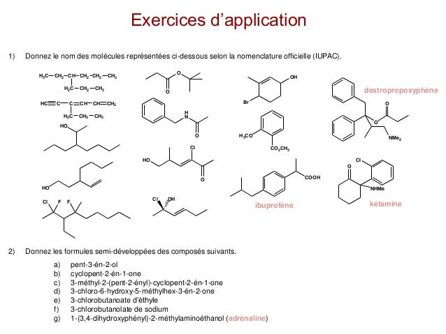 nomenclature des composés organiques + exercices corrigés