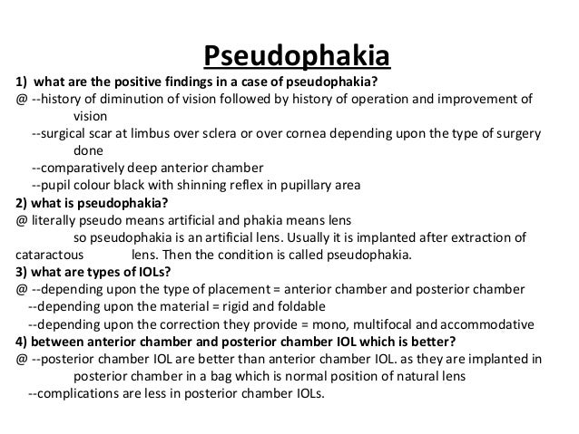 pseudophakia pseudophakia