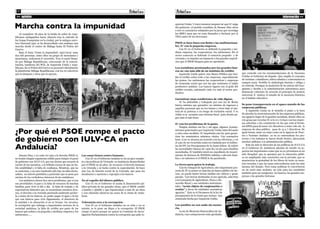 20
>>
21
<<opinión información
Marcha contra la impunidad
Susana Díaz, y su cada vez más a la derecha PSOE-A,
no tenían ni...